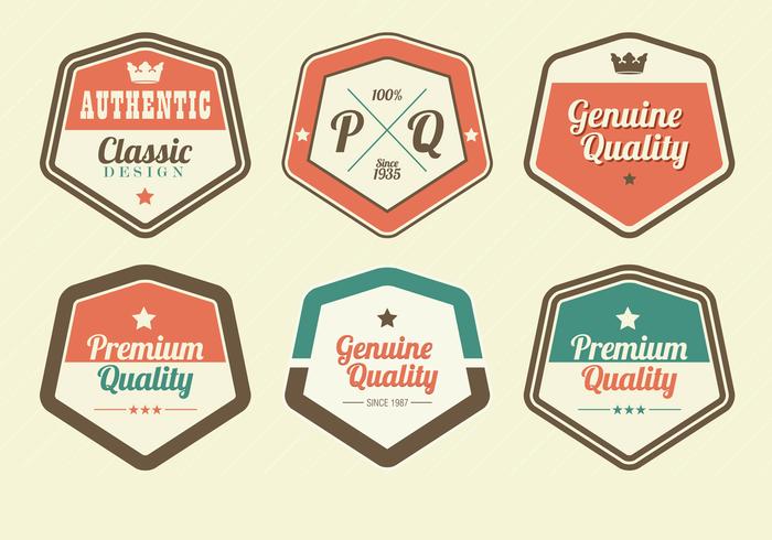 Retro premium label vector set