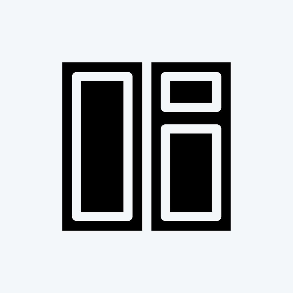 pictogram venster. geschikt voor het bouwen van symbool. glyph-stijl. eenvoudig ontwerp bewerkbaar. ontwerp sjabloon vector. eenvoudige illustratie vector
