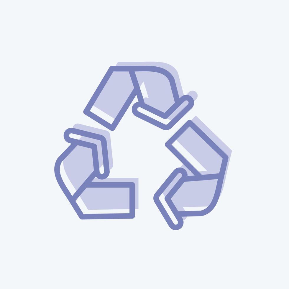 pictogram recycling. geschikt voor onderwijs symbool. tweekleurige stijl. eenvoudig ontwerp bewerkbaar. ontwerp sjabloon vector. eenvoudige illustratie vector