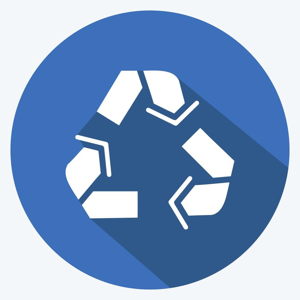 pictogram recycling. geschikt voor onderwijs symbool. lange schaduwstijl. eenvoudig ontwerp bewerkbaar. ontwerp sjabloon vector. eenvoudige illustratie vector