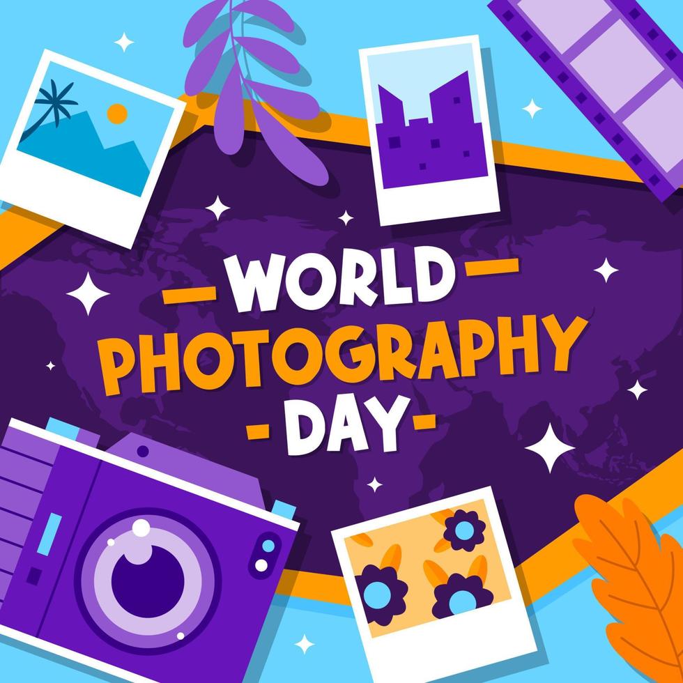 wereld fotografie concept vector