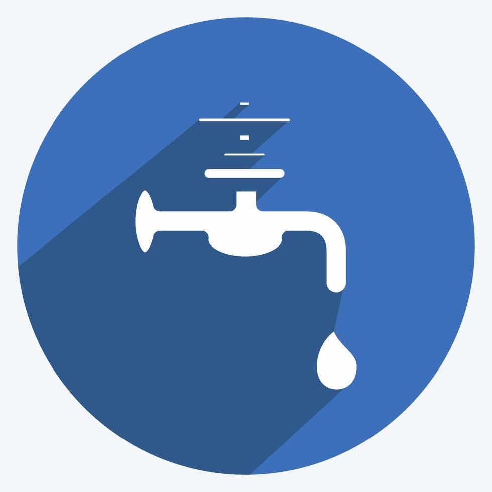 icoon watervoorziening. geschikt voor het bouwen van symbool. lange schaduwstijl. eenvoudig ontwerp bewerkbaar. ontwerp sjabloon vector. eenvoudige illustratie vector