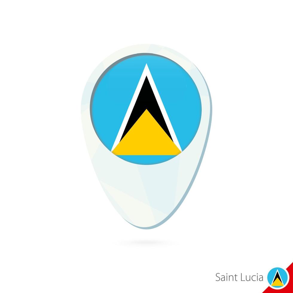 sint lucia vlag locatie kaart pin pictogram op witte achtergrond. vector