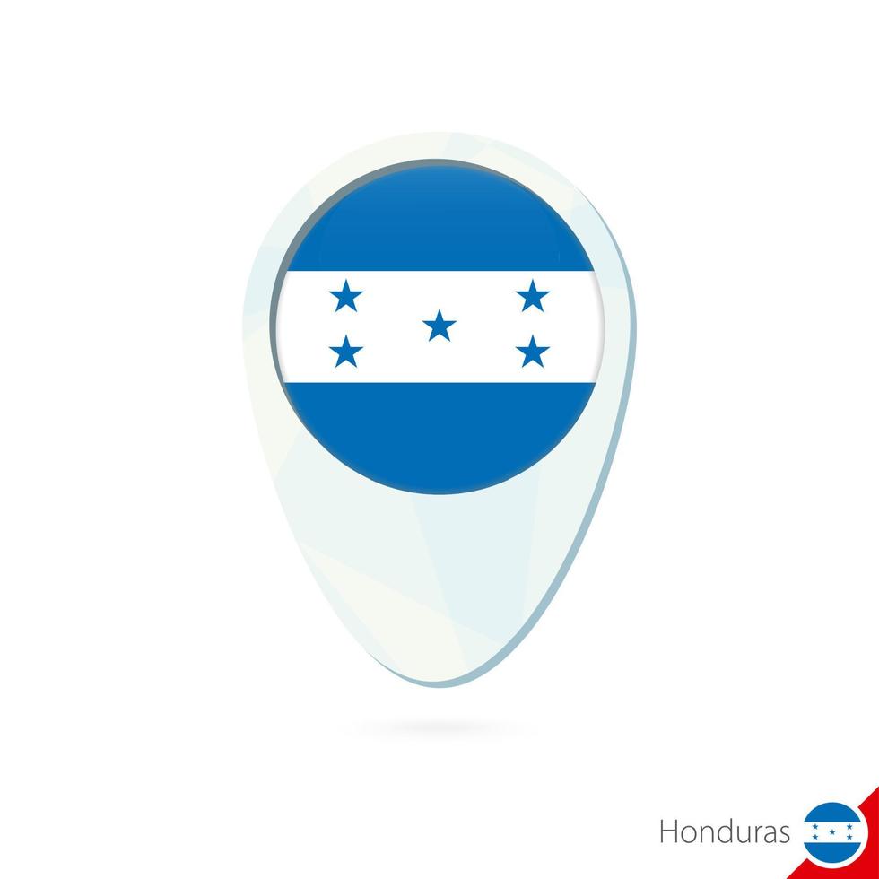 Honduras vlag locatie kaart pin pictogram op witte achtergrond. vector