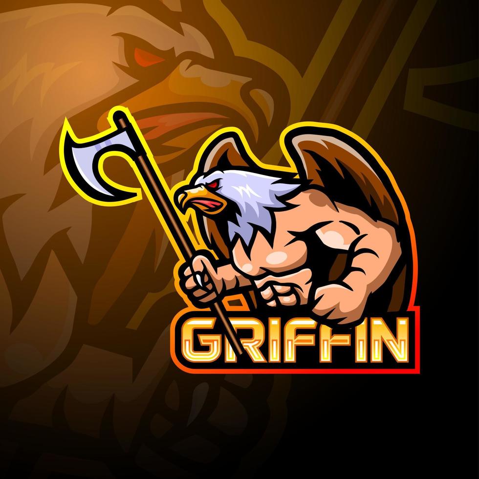 griffin esport logo mascotte ontwerp vector