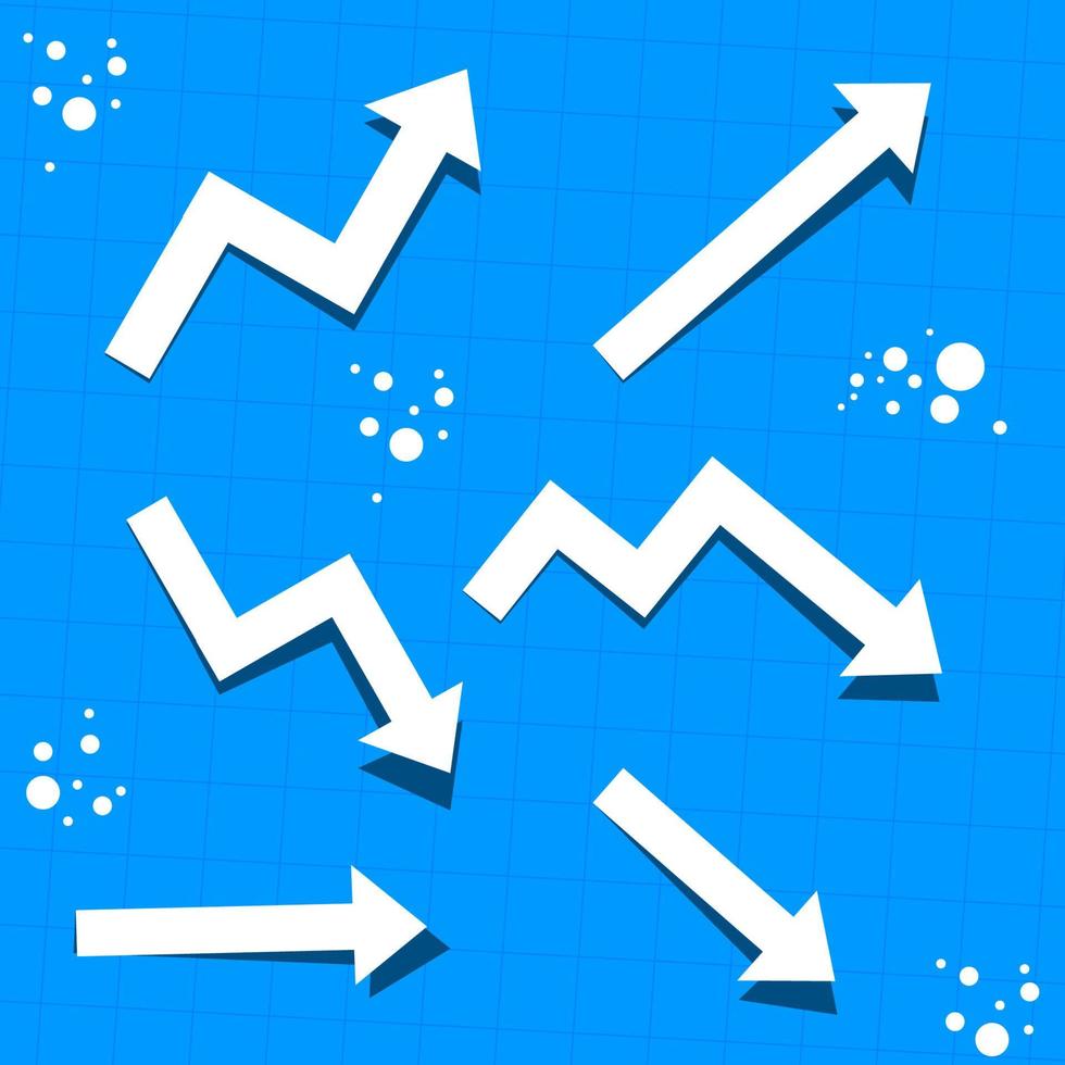 platte pijlpictogrammen of symbolen vectorillustratie, achtergrond met pijlen, pijltekenpictogrammen, vector abstracte pijlen voor ontwerpgebruik, geplaatste pijl vectorpictogrammen