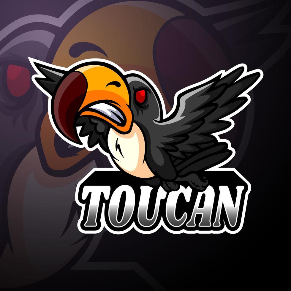 toekan esport logo mascotte ontwerp vector