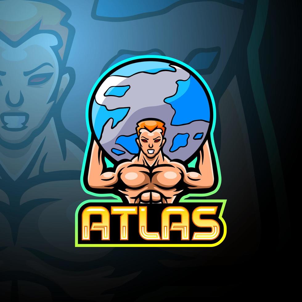 atlas esport logo mascotte ontwerp vector