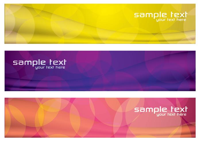 Kleurrijke Abstracte Banners PSD Set Drie vector