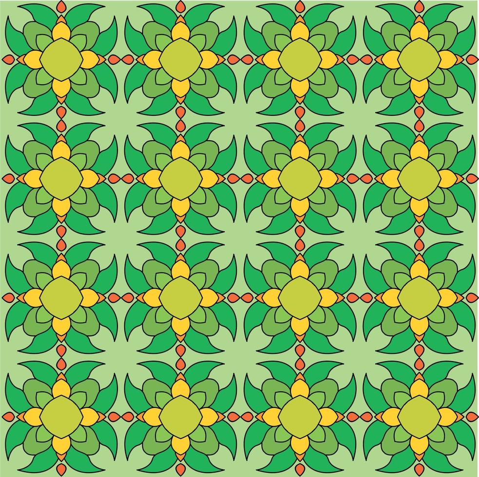 batikmotieven met bloementhema's en zachte kleuren vector