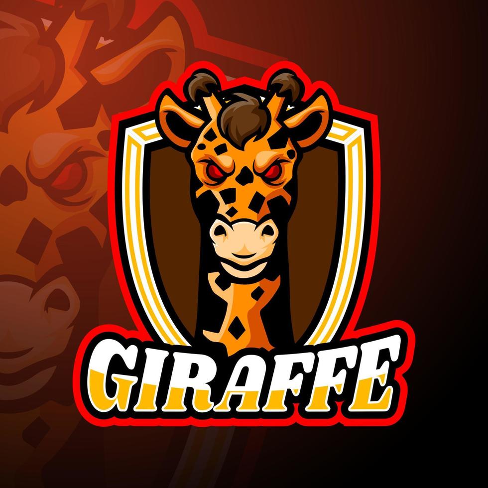giraf esport logo mascotte ontwerp vector