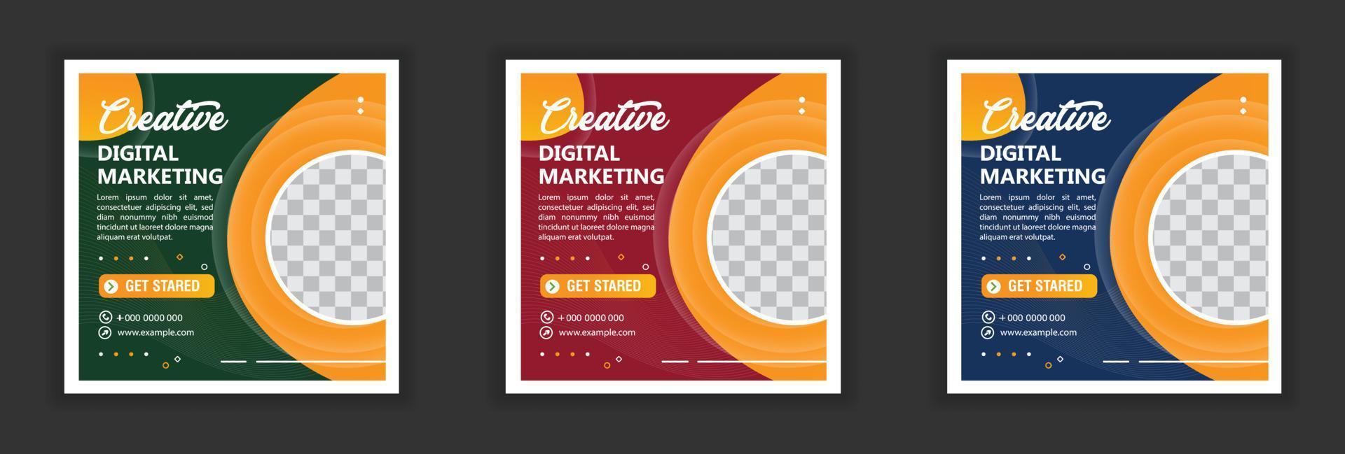 creatieve marketing social media postsjabloon vector