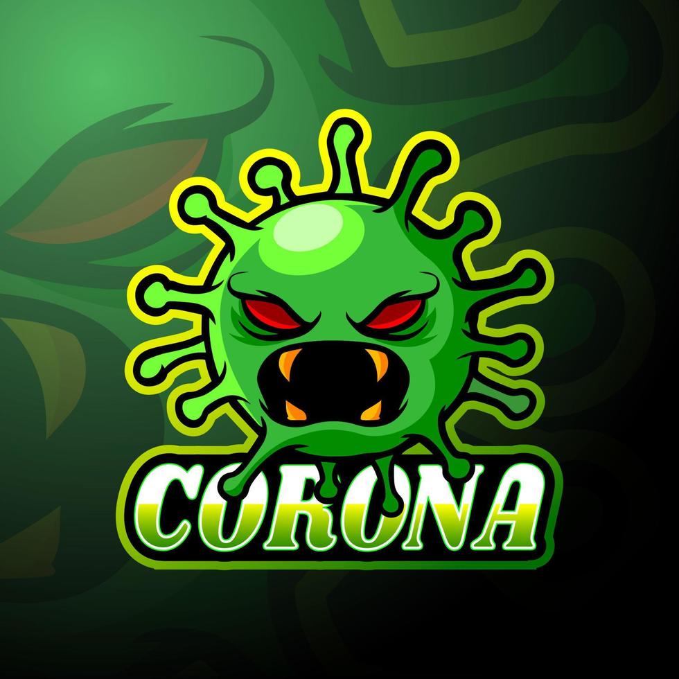corona virus esport logo mascotte ontwerp vector