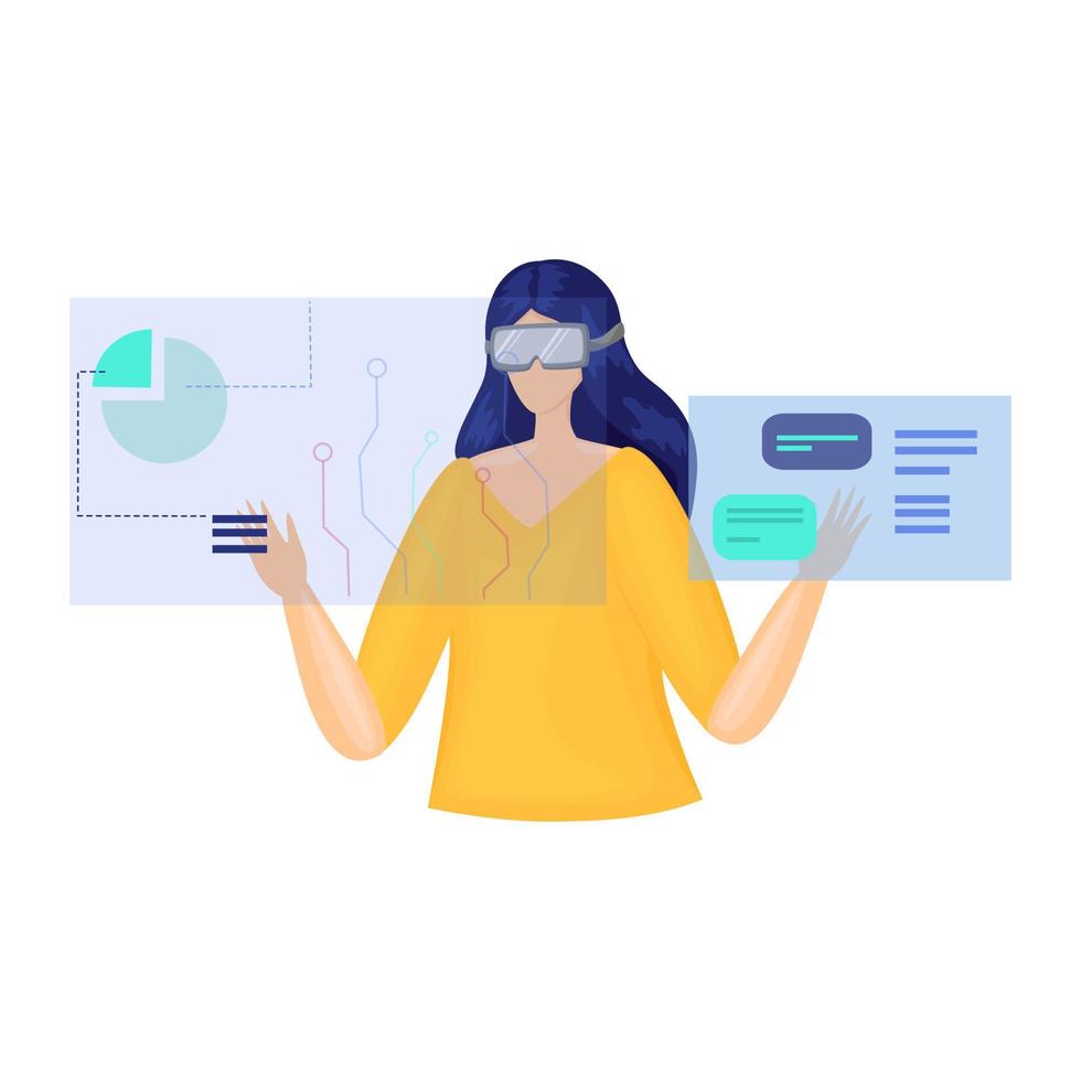 vrouw met vr-bril metaverse concept vectorillustratie vector