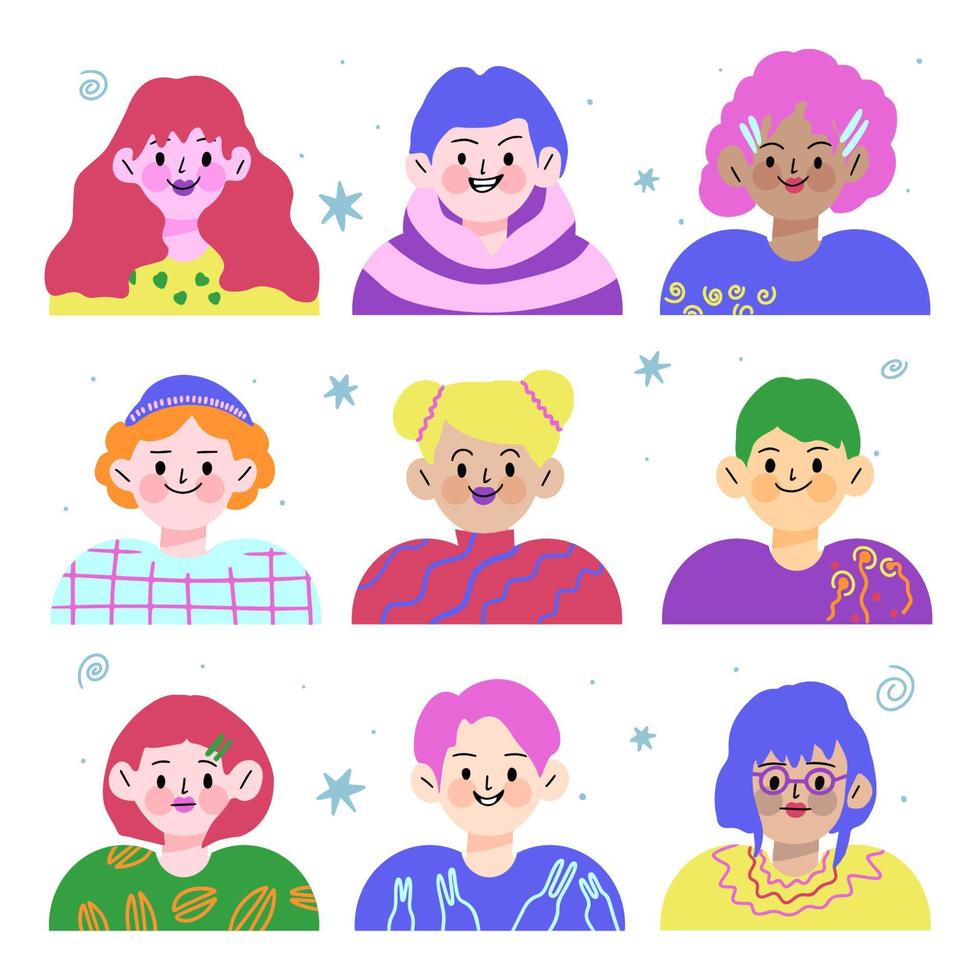 set cartoon-avatars vector