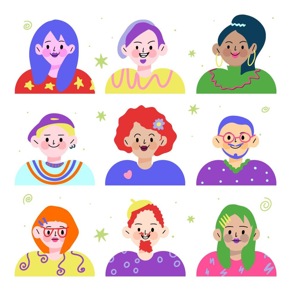 set cartoon-avatars vector