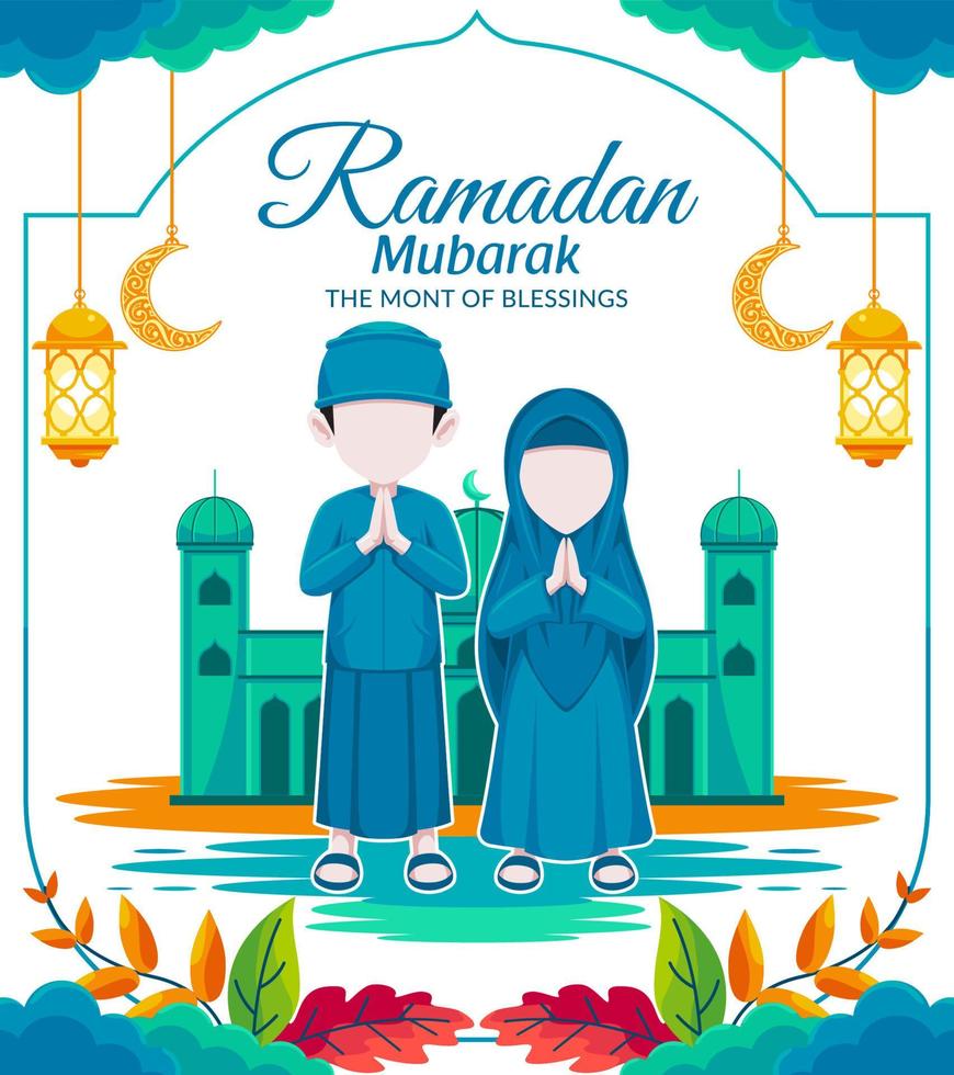 ramadan mubarak islamitische achtergrond vector