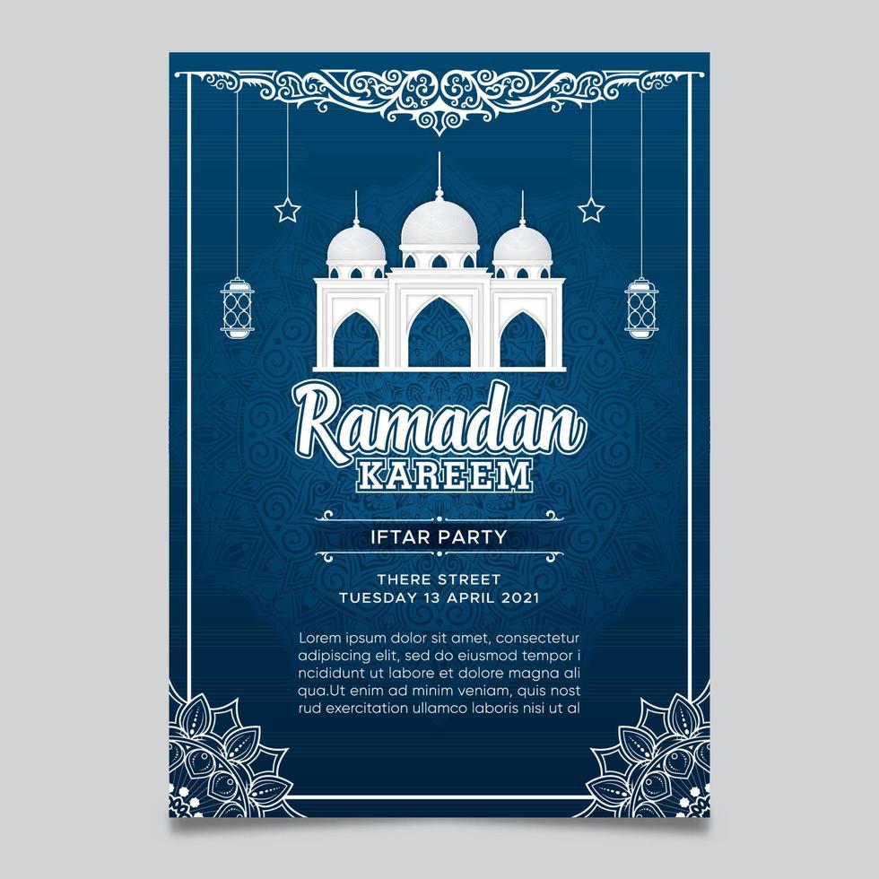 ramadan kareem, iftar-feestuitnodiging vector