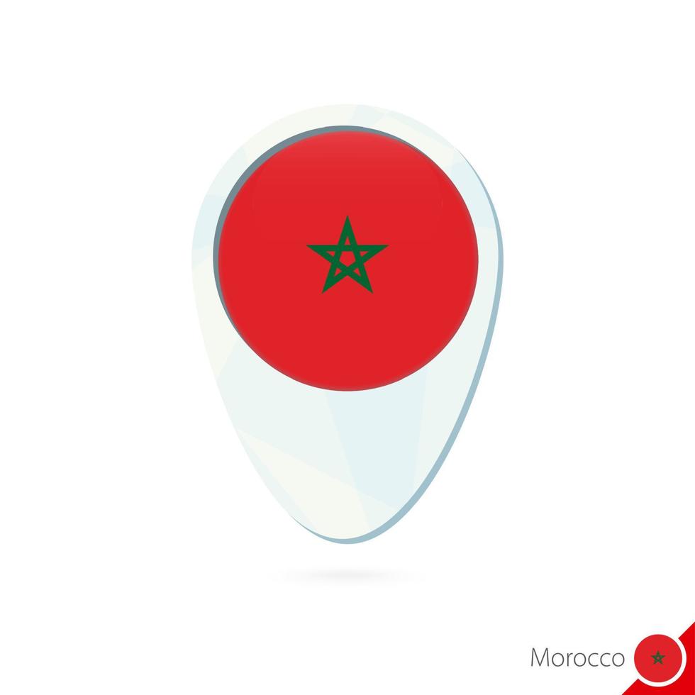 Marokko vlag locatie kaart pin pictogram op witte achtergrond. vector