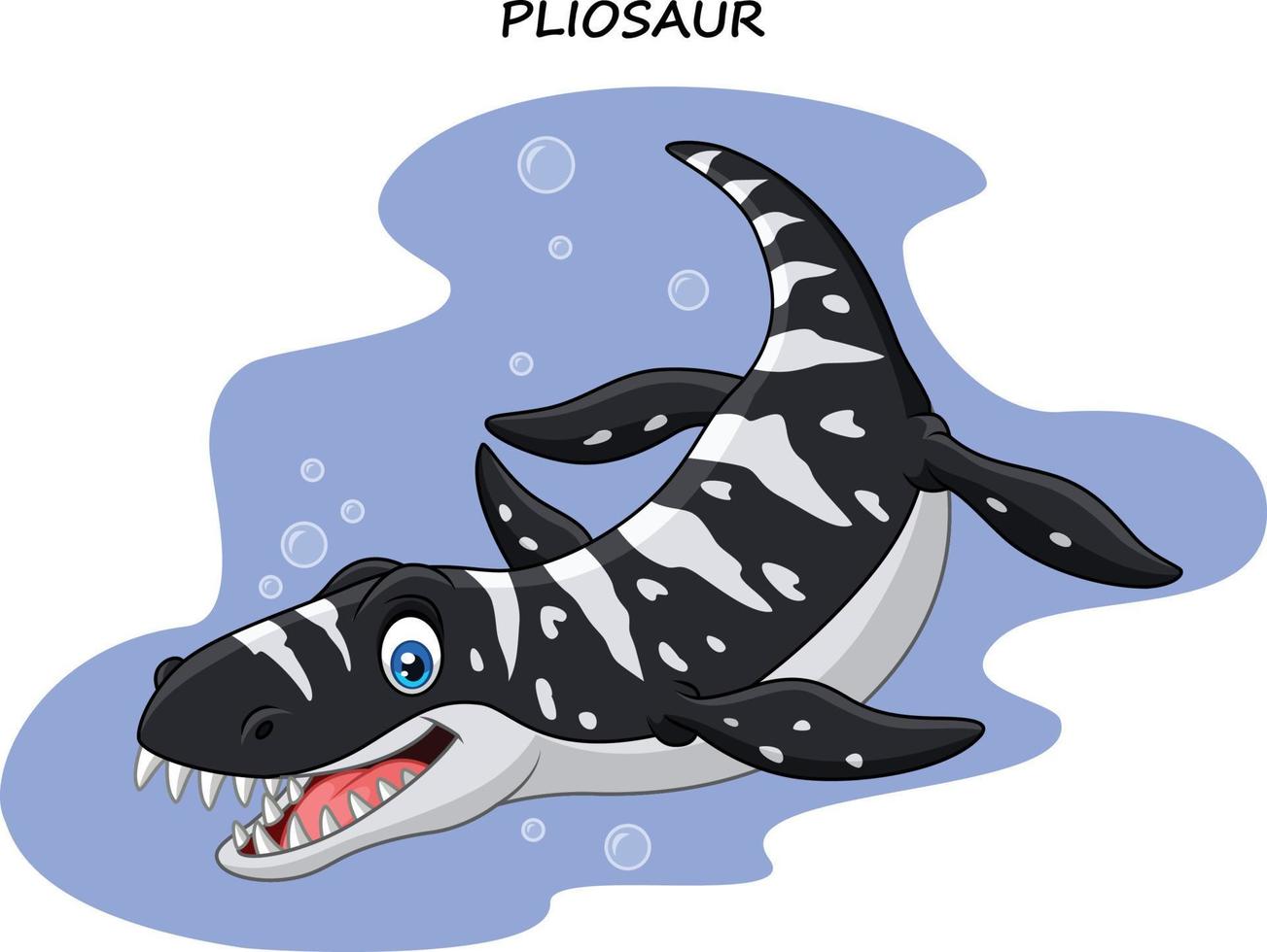 cartoon lachende pliosaurus vector