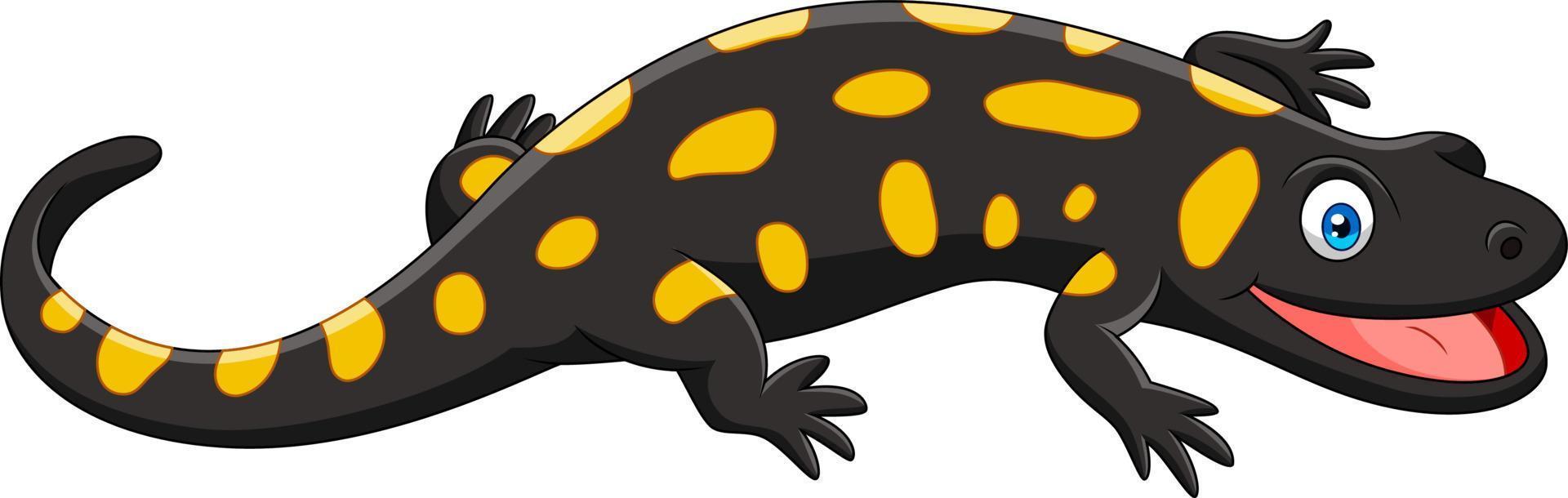 tekenfilm gelukkige salamander vector