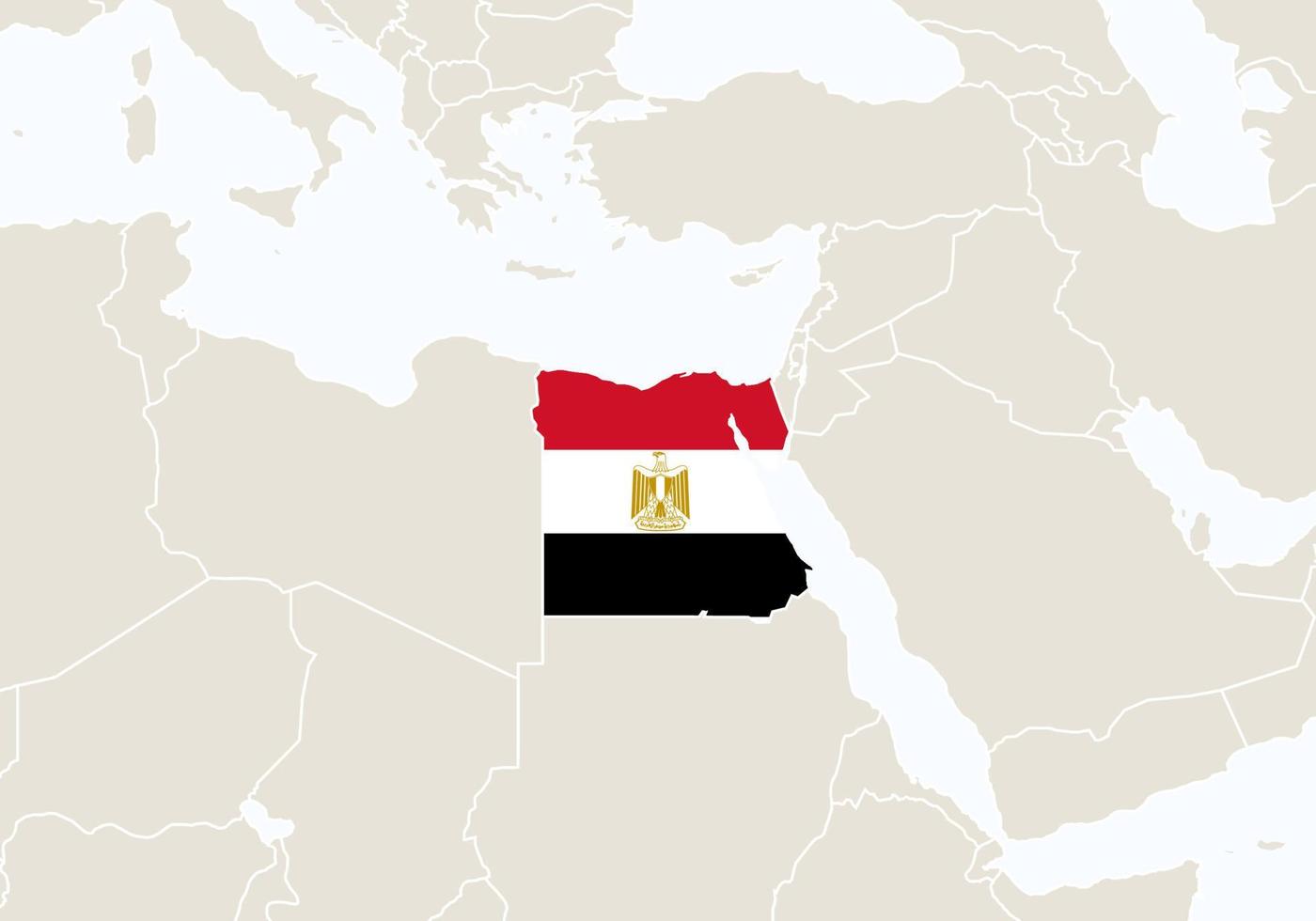 afrika met gemarkeerde kaart van egypte. vector