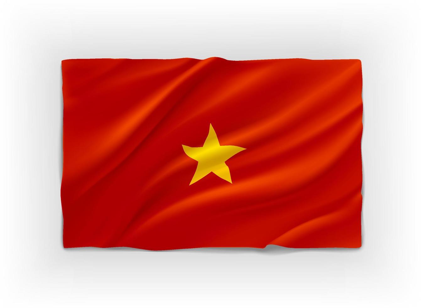 vlag van vietnam. 3d vectorvoorwerp dat op witte achtergrond wordt geïsoleerd vector