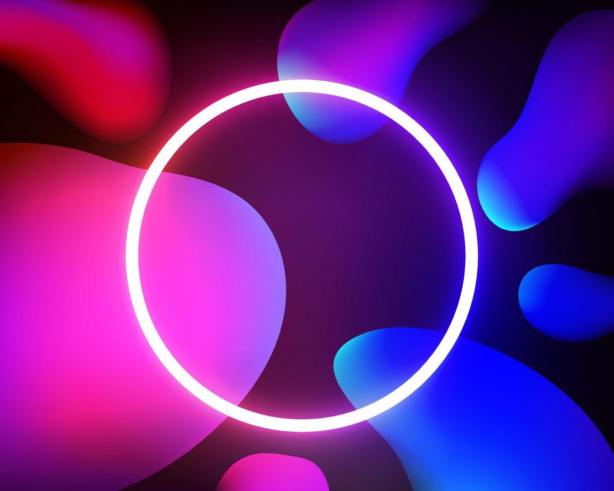 abstract vector achtergrond met gloeiende neon cirkel lamp. 3d vectorillustratie
