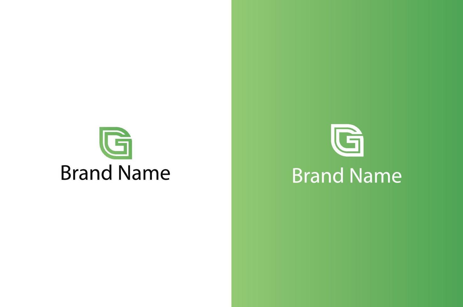 abstracte eerste letter g en blad logo. groene kleur geïsoleerd op een witte en groene achtergrond. bruikbaar voor bedrijfs- en merklogo's. platte vector logo-ontwerpelement sjabloon.