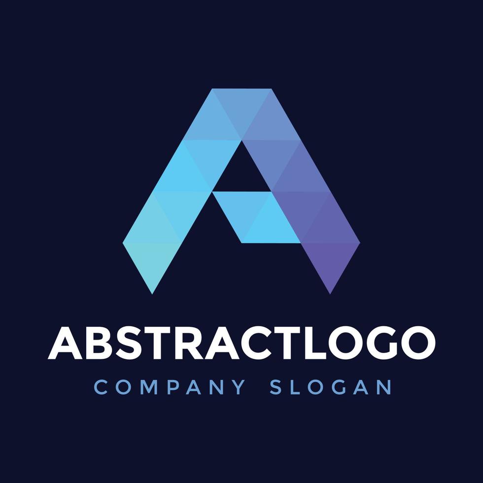 geometrische letter een logo mark pictogram ontwerp vector sjabloon