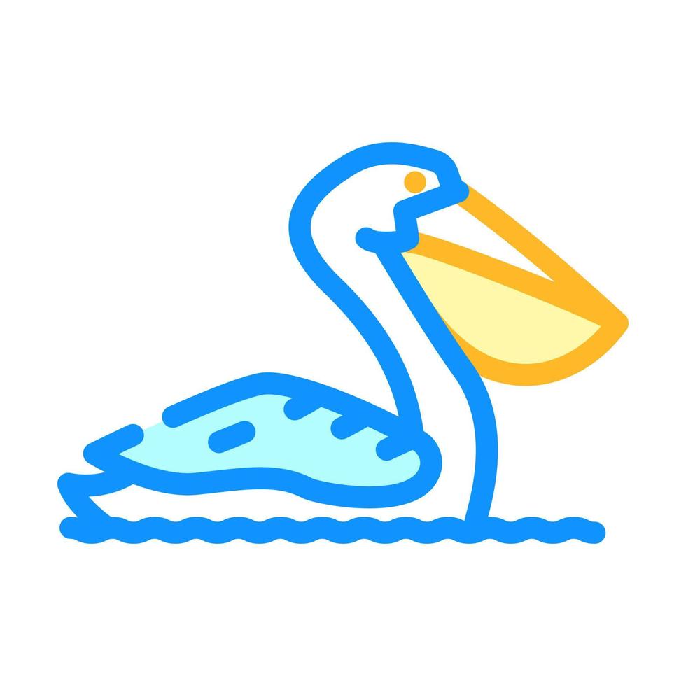 pelikaan zeevogel kleur pictogram vectorillustratie vector