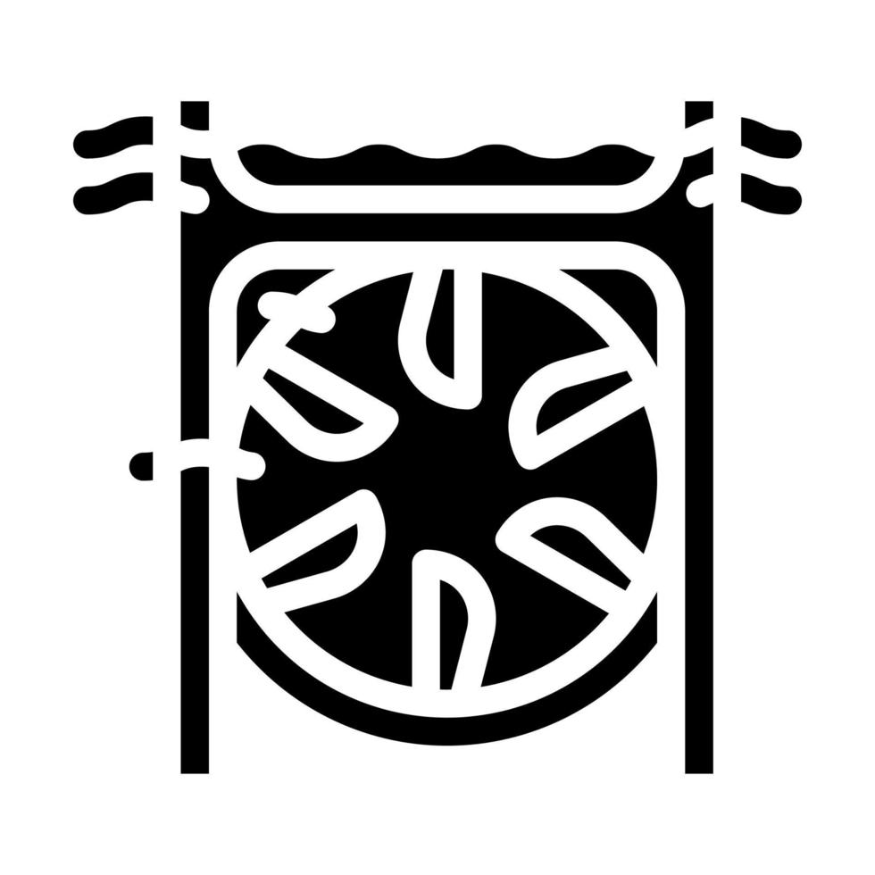 onderzeeër getijdencentrale glyph pictogram vectorillustratie vector