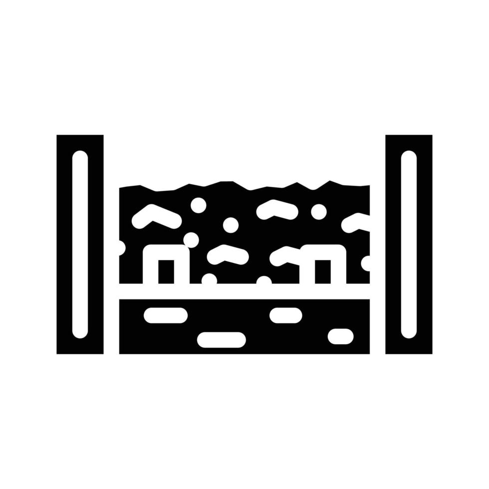 composter vast afval glyph pictogram vectorillustratie vector