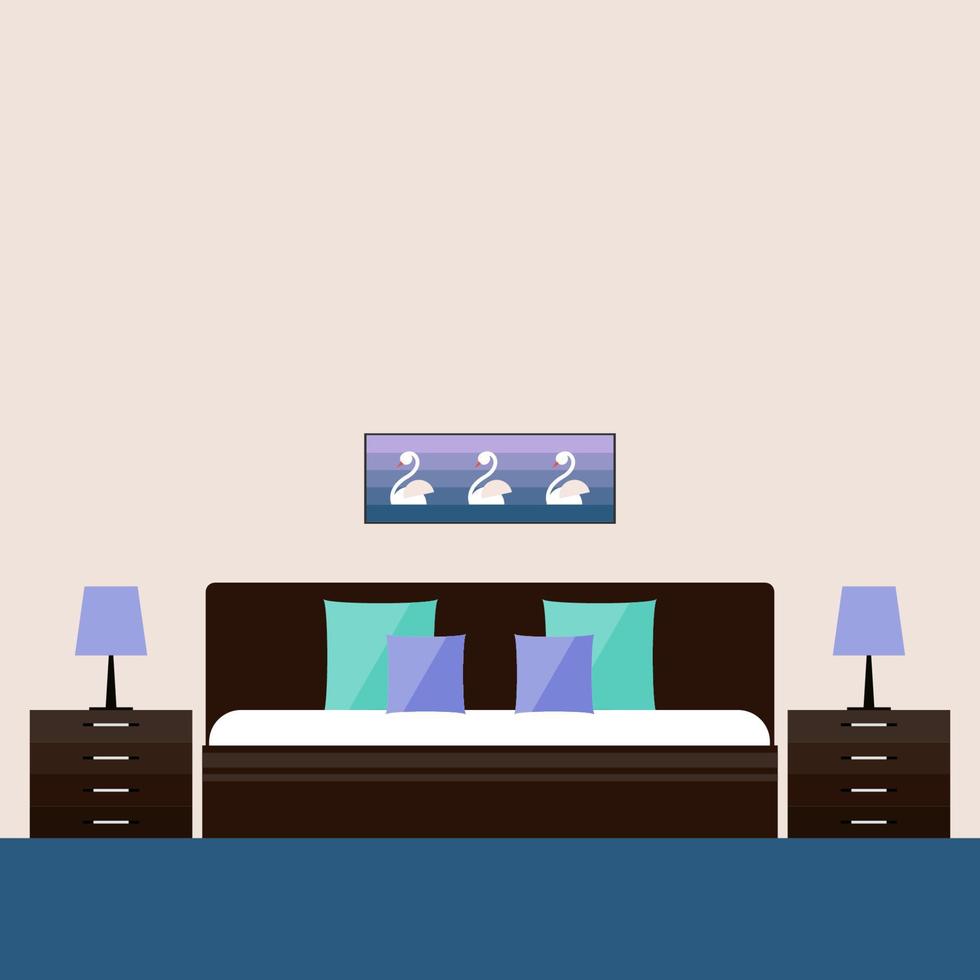 interieur meubels minimalistische grappige cartoon decoratie kaart achtergrond sjabloon vector