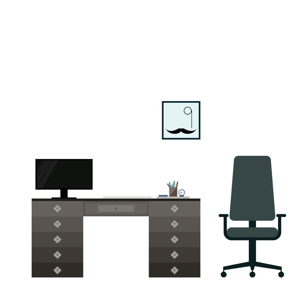 interieur meubels minimalistische grappige cartoon decoratie kaart achtergrond sjabloon vector