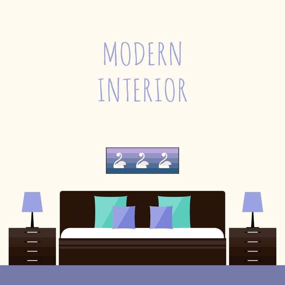 interieur meubels minimalistische grappige cartoon decoratie kaart achtergrond sjabloon vector