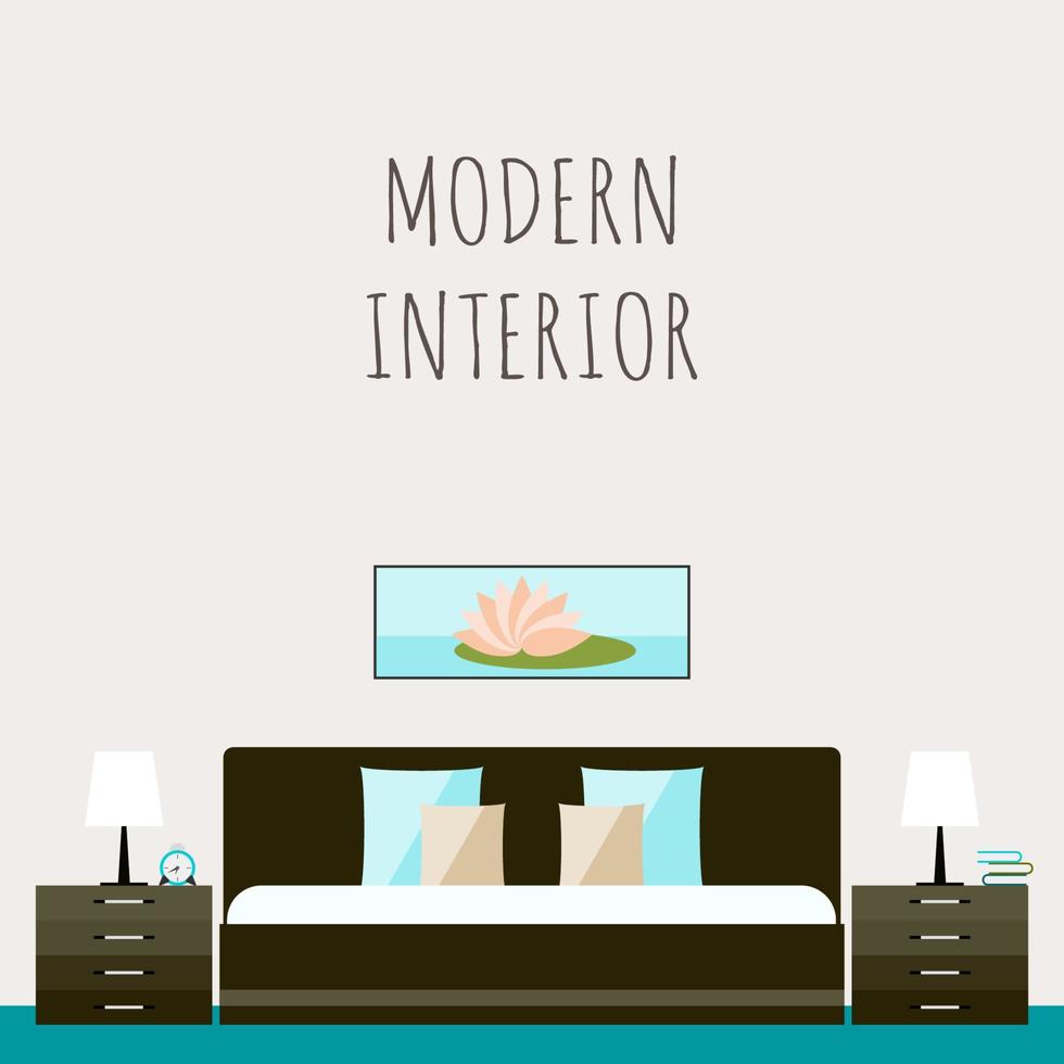 interieur meubels minimalistische grappige cartoon decoratie kaart achtergrond sjabloon vector