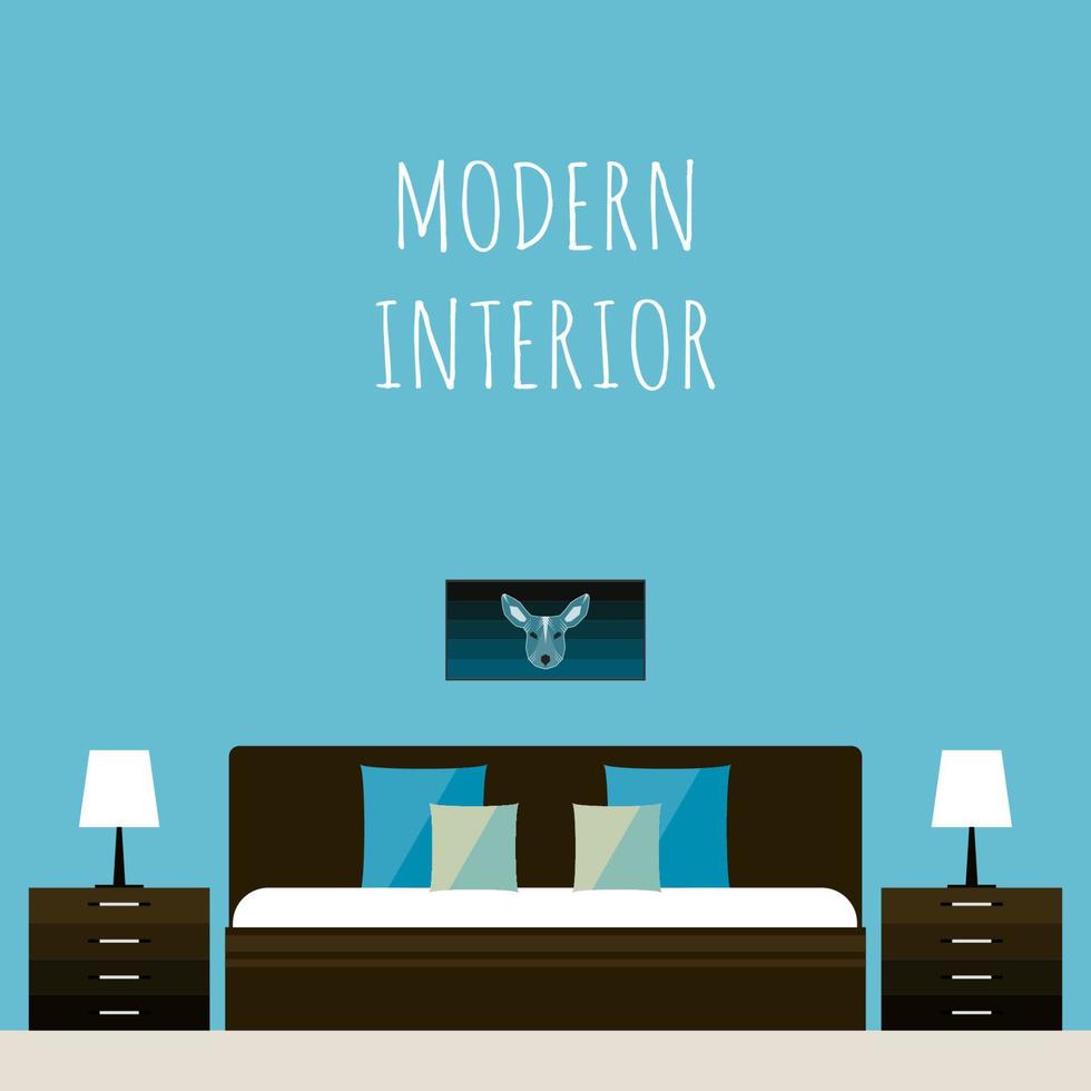 interieur meubels minimalistische grappige cartoon decoratie kaart achtergrond sjabloon vector