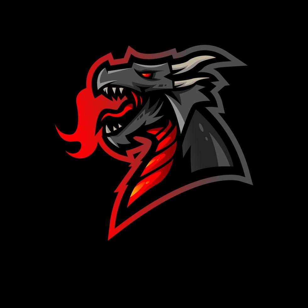 draak mascot logo ontwerp vector met moderne illustratie concept stijl voor badge, embleem en t-shirt afdrukken