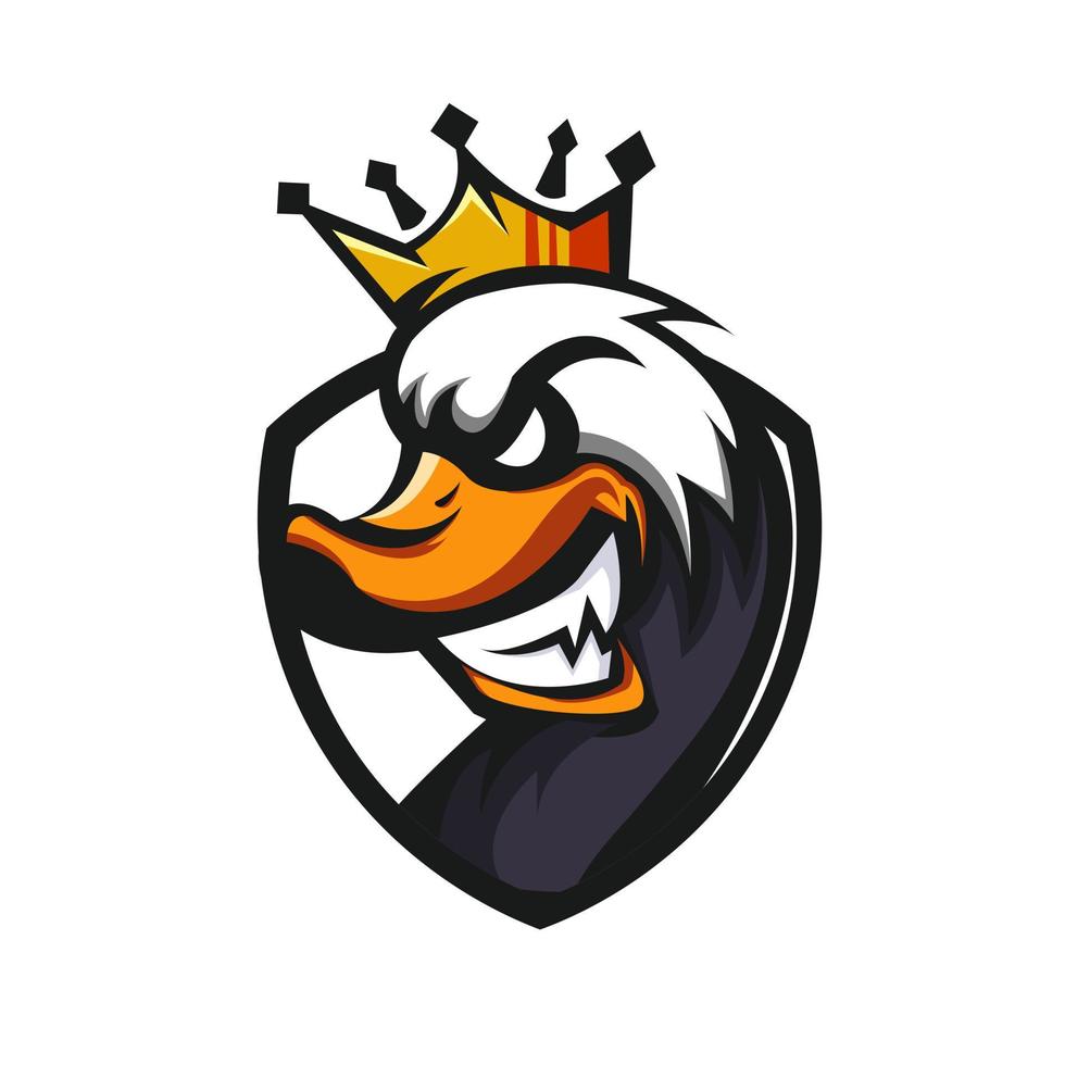 koning van eend mascotte logo ontwerp vector