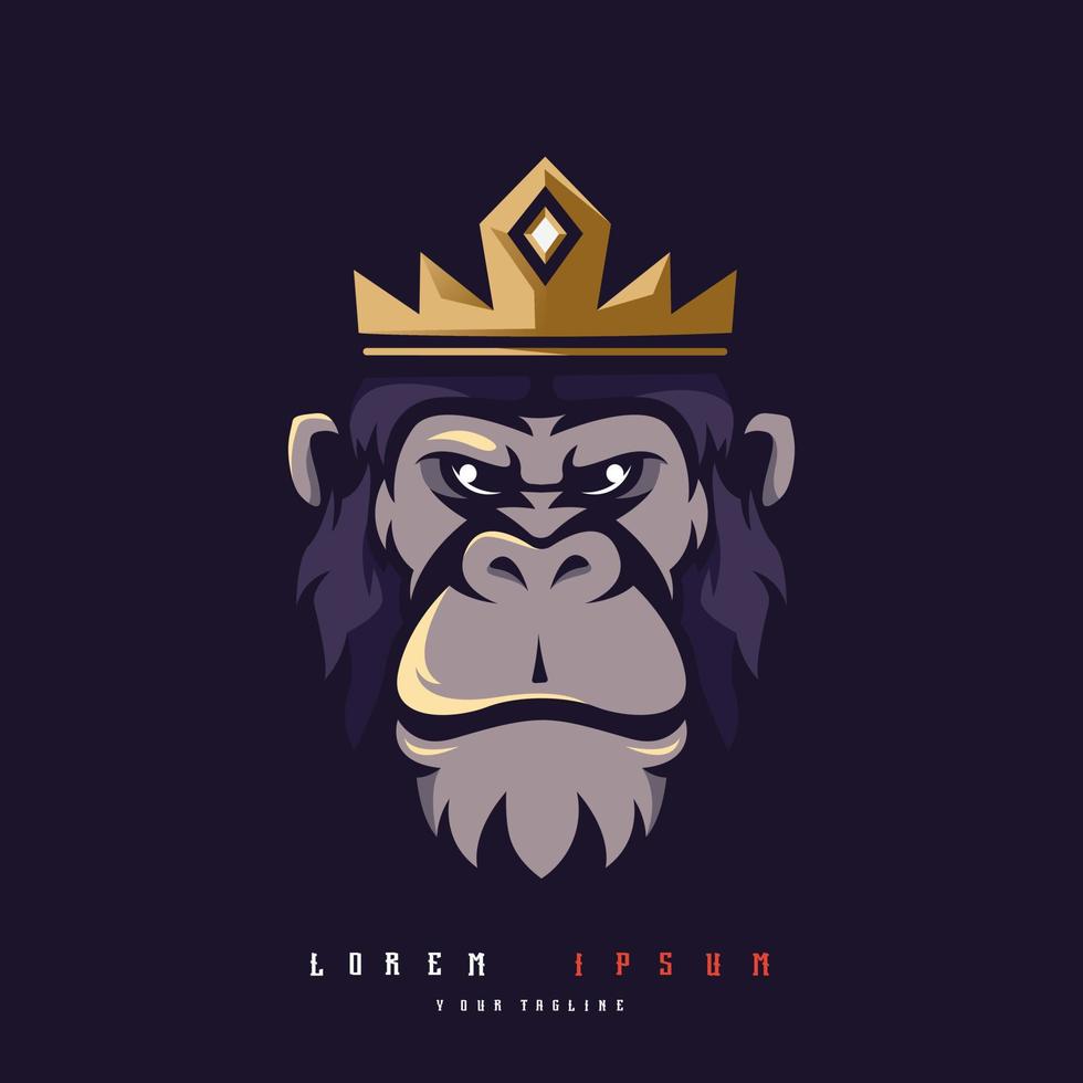 king kong mascot logo ontwerp vector met moderne illustratie concept stijl voor badge, embleem en t-shirt afdrukken. primaatillustratie voor sportteam