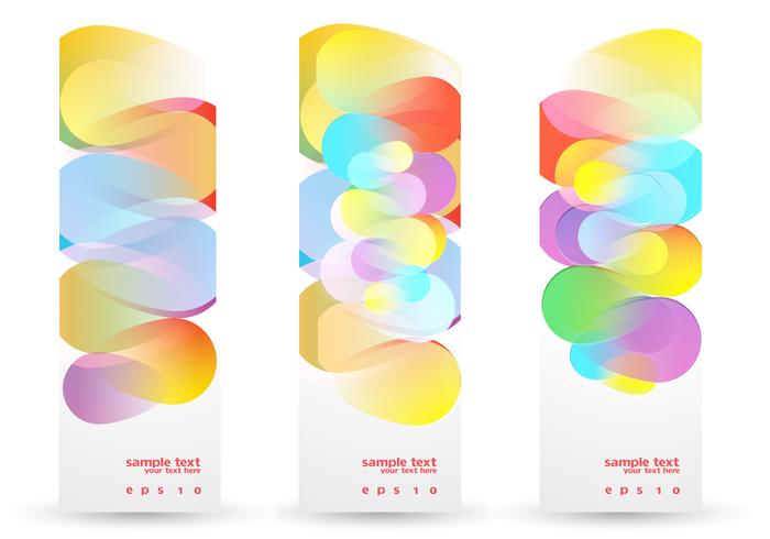 Colorful Funky Banners Vector Set