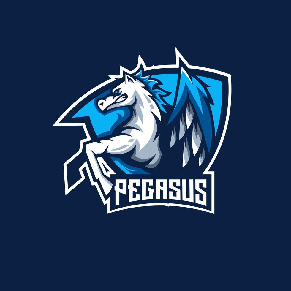 pegasus mascotte logo vector