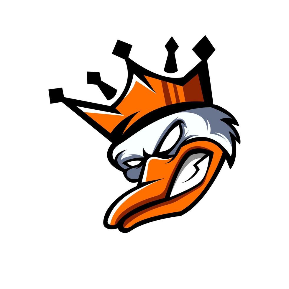 koning eend mascotte logo ontwerp vector