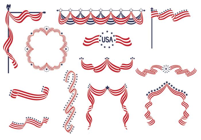 usa lint banners vector pack