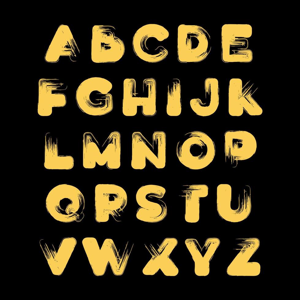 vet lettertype met penseelstreekstijl vector