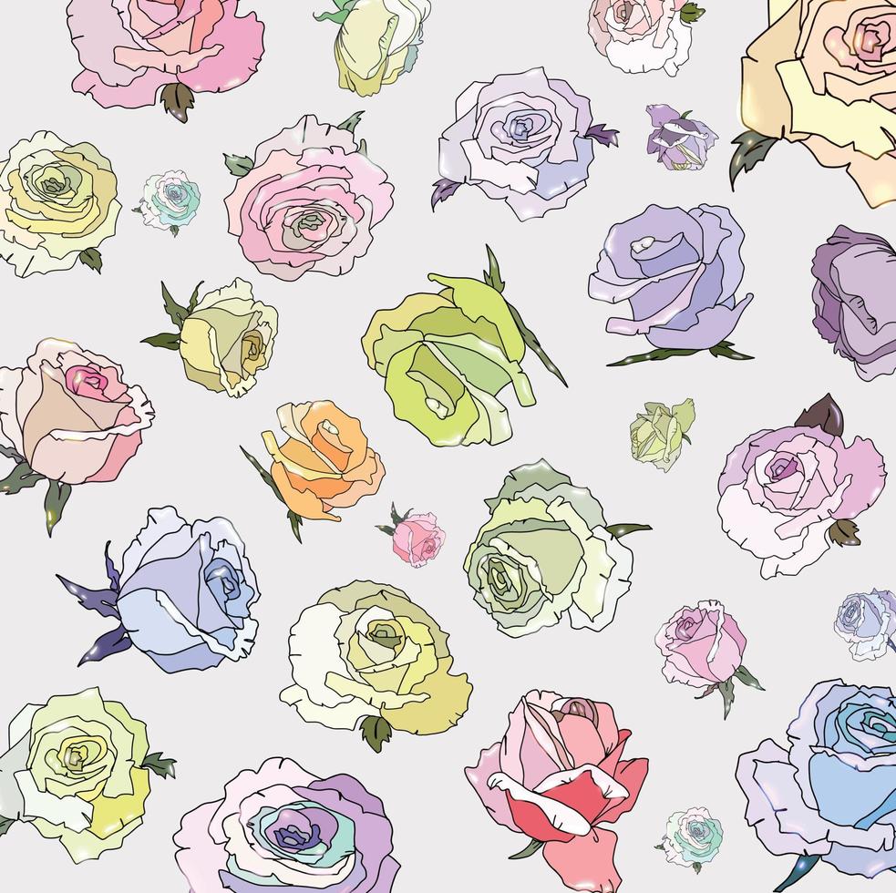 patroon bloemen mooie roze pastel roos, vector illustratie hand drawing.for stof textiel ontwerp of productverpakking