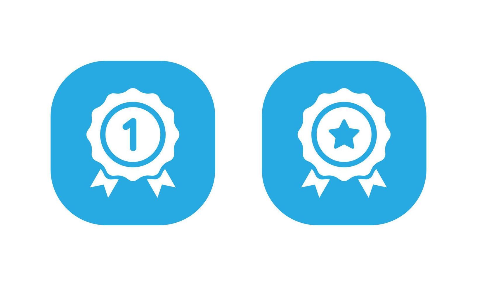 winnaar, award badge pictogram vector op vierkante vorm