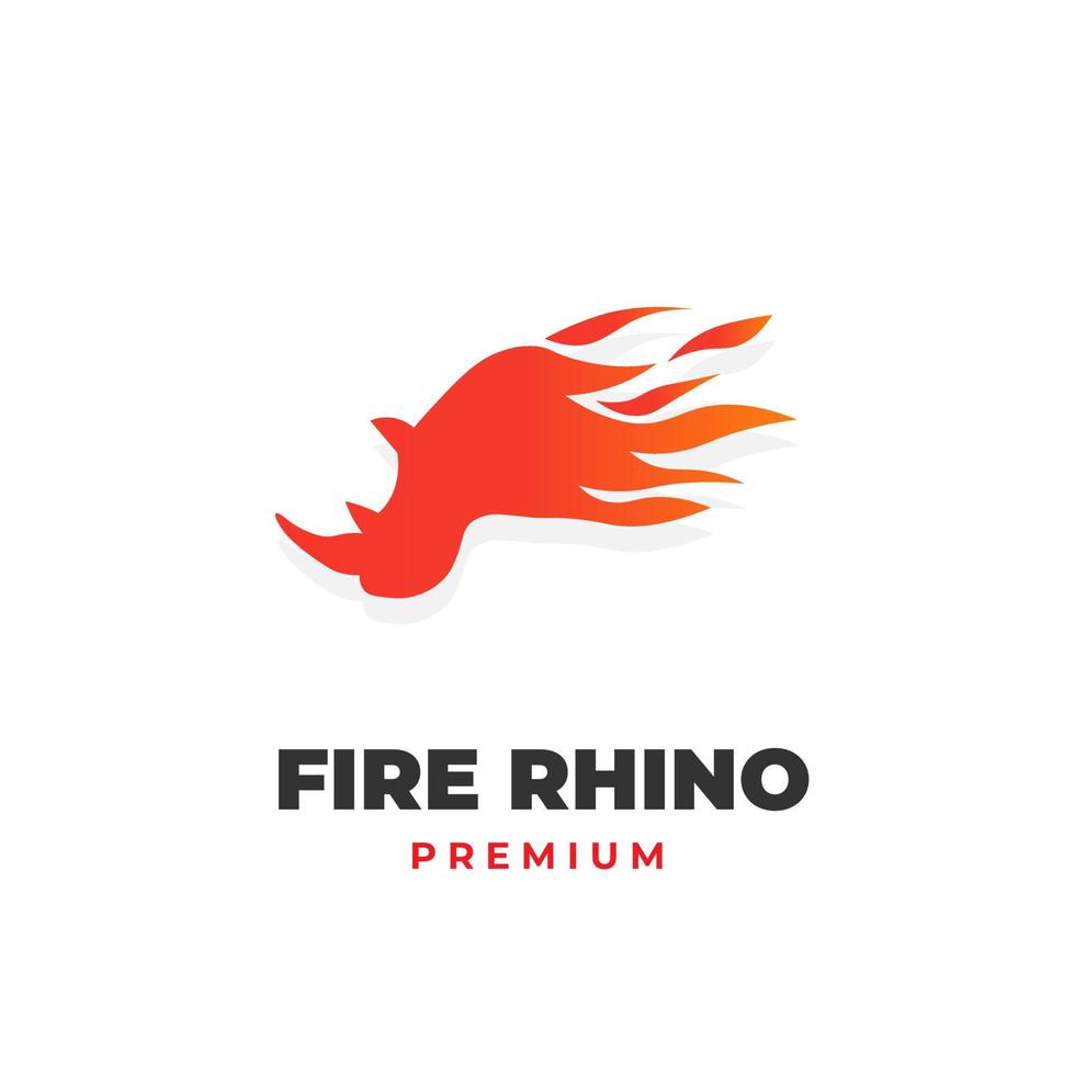 vlammende neushoorn hoofd vector illustratie logo