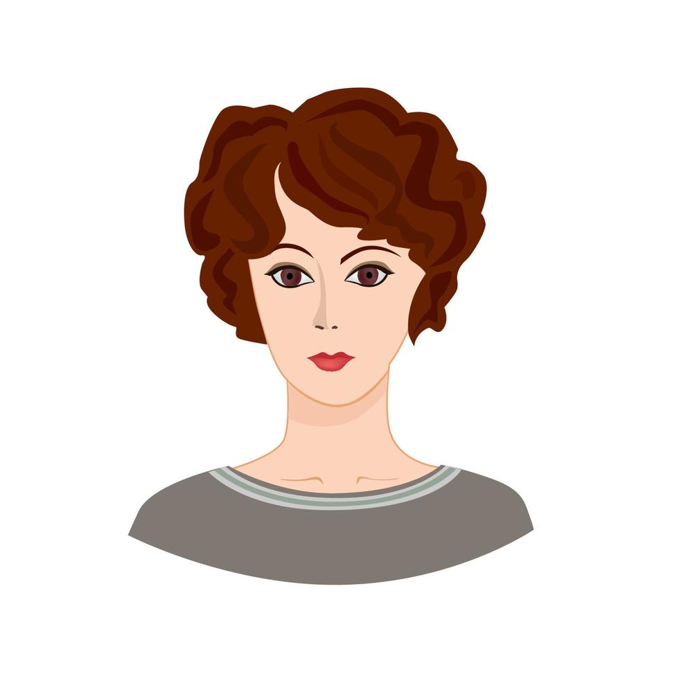 avatar. gezicht pictogram. vrouwelijk sociaal profiel van zakenvrouw. vrouw portret. ondersteunende dienst. callcenter illustratie vector